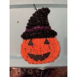 > Pumpkin Tinsel Halloween wall decor